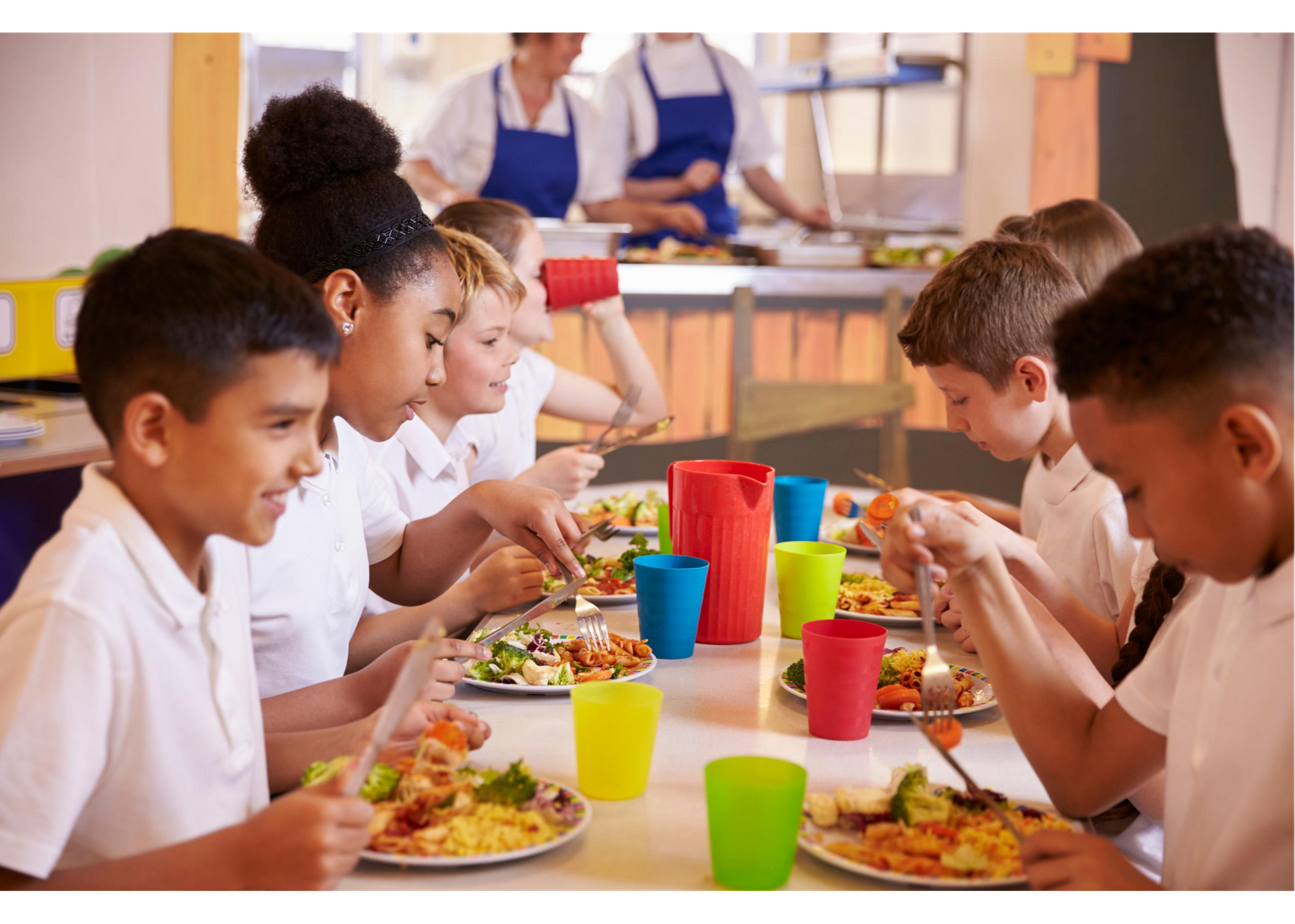 Kids Eating At the Lunch Table