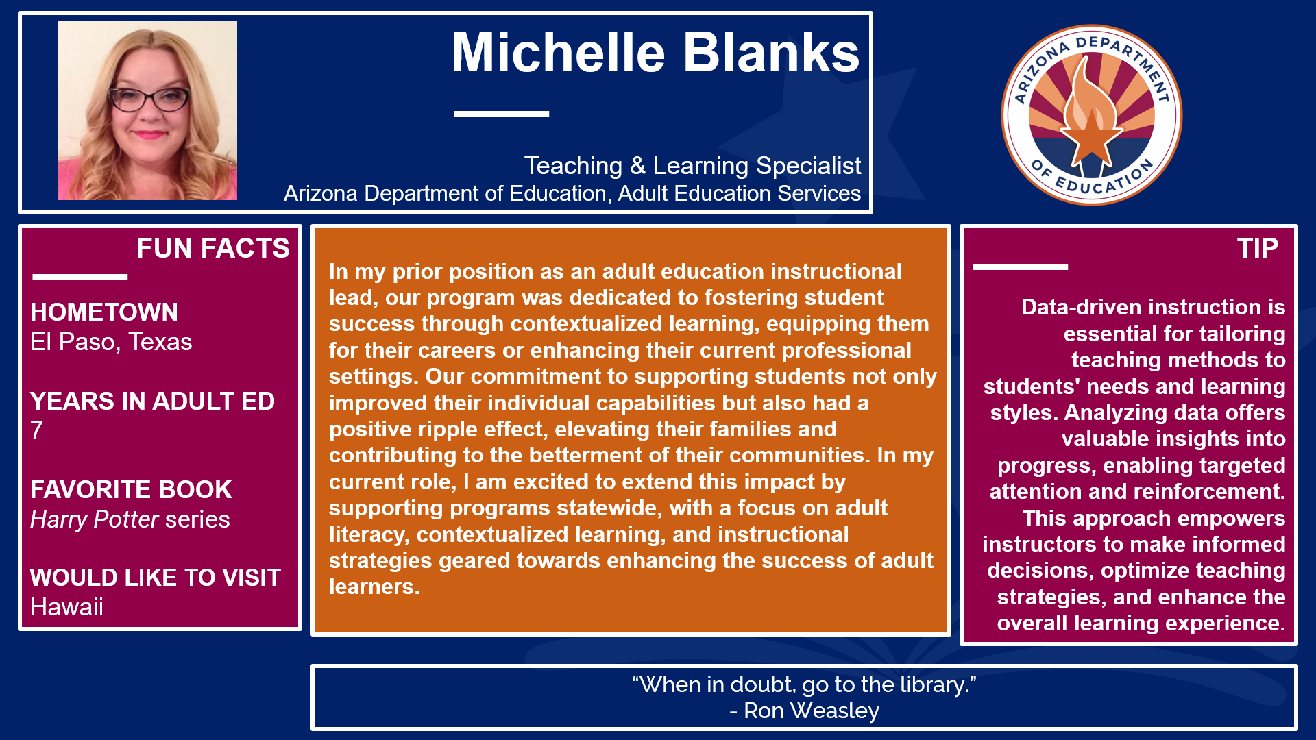 Teacher spotlight for Nichole Hendricks. Nichole implemented a BurlingtonEnglish book club. Reach out to the Teaching and Learning Team for more information.