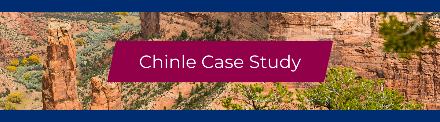 Chinle Case Study Banner with a background image showcasing Canyon de Chelly located near Chinle, Arizona