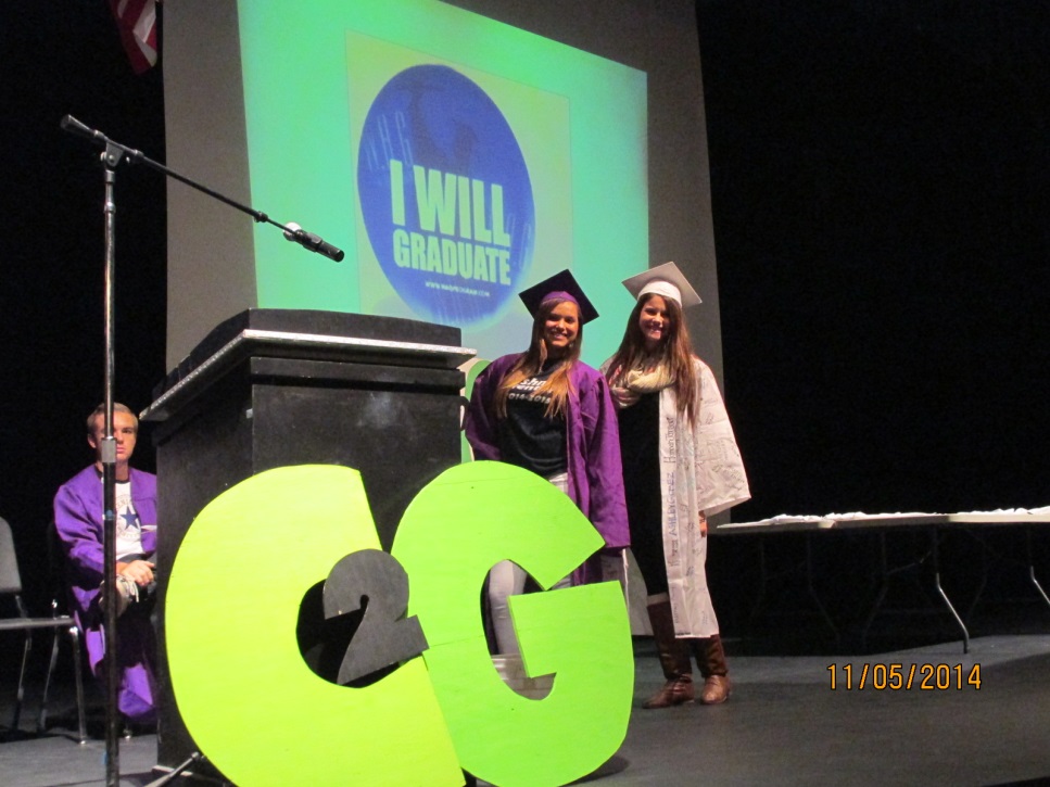 All LHHS freshman participate in the Commit 2 Graduate ceremony. Students sign a cap and gown and shake the principal’s hand after pledging to graduate with the rest of their class!