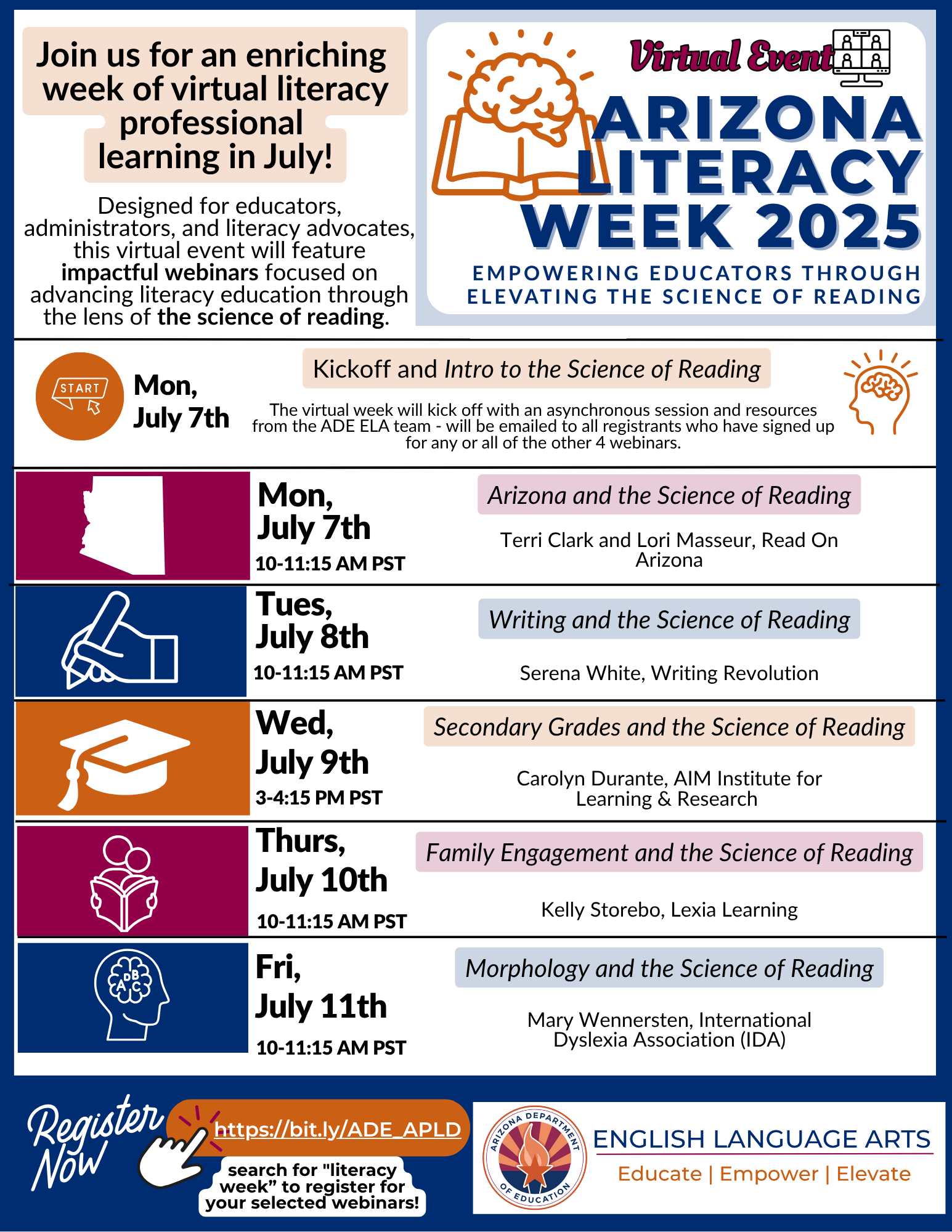 AZ Virtual Literacy Week 2025 Flyer updated