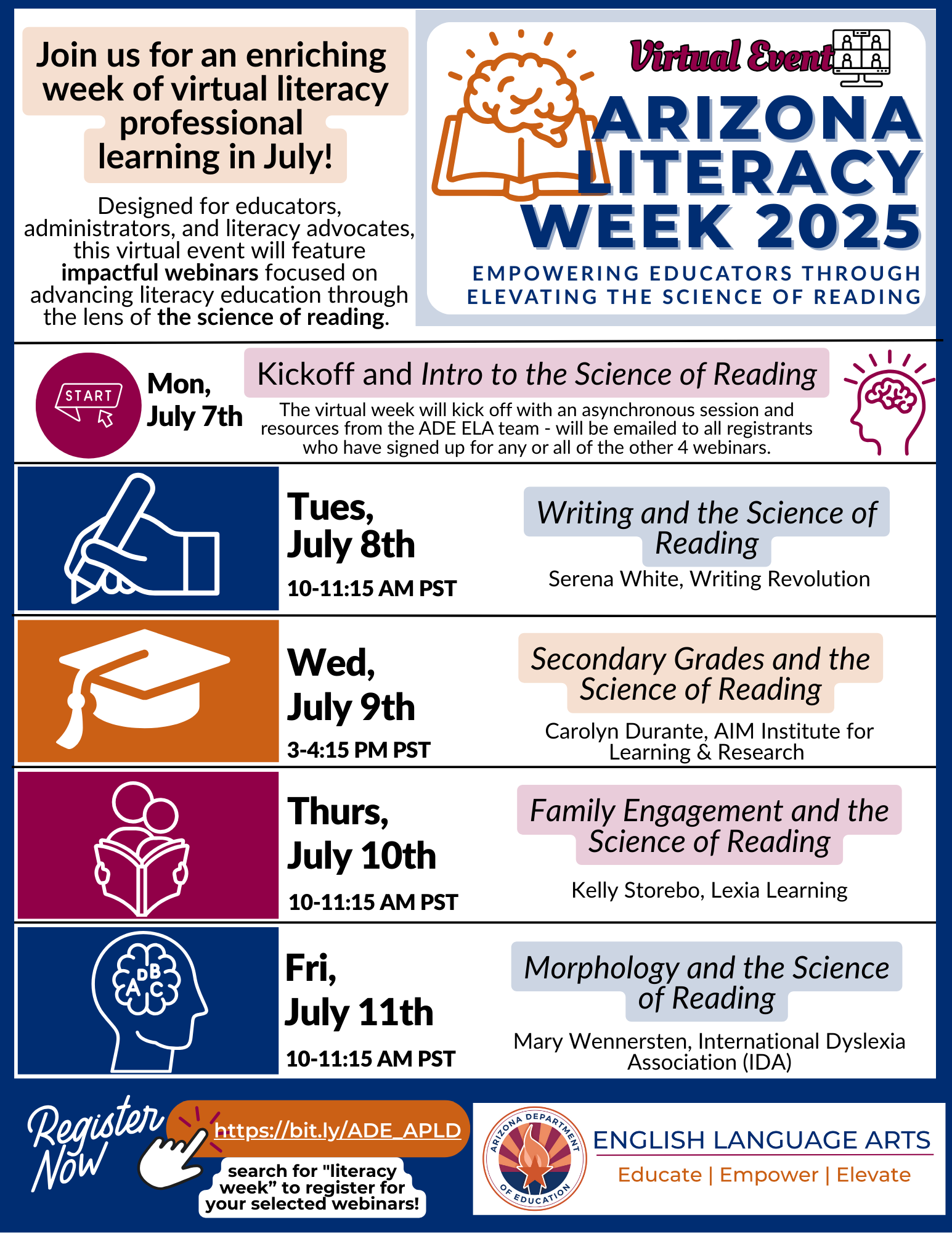 AZ Virtual Literacy Week 2025 Flyer