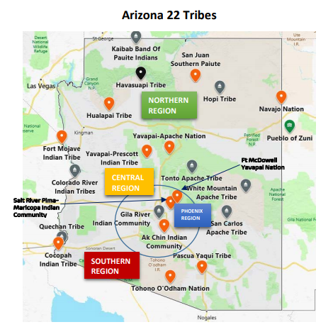 Arizona Tribal Land Map 22 Federally Recognized Tribes In Arizona | Arizona Department Of Education
