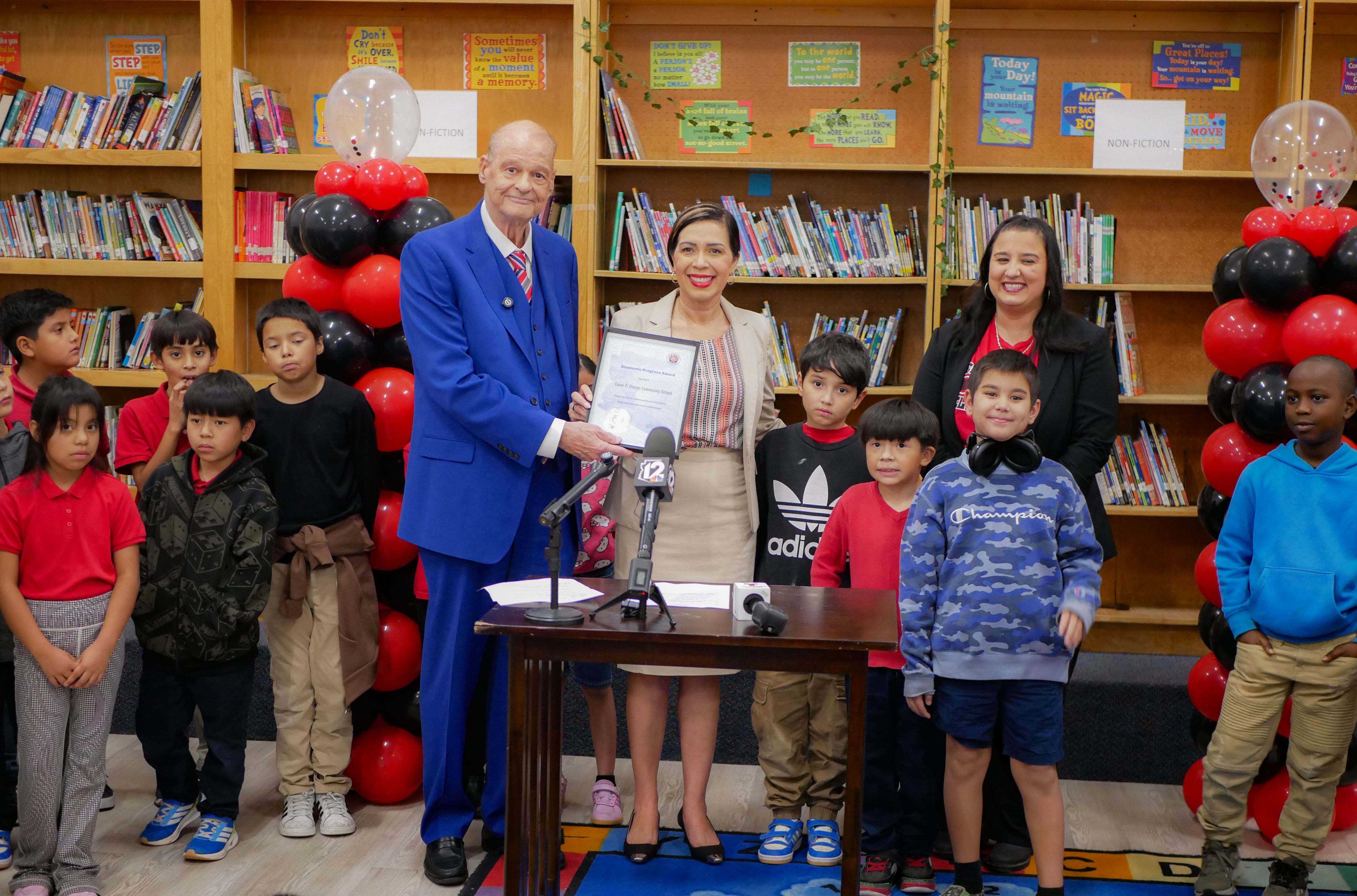 Arizona state Superintendent presents Improvement Award to Cesar Chavez elemetary school