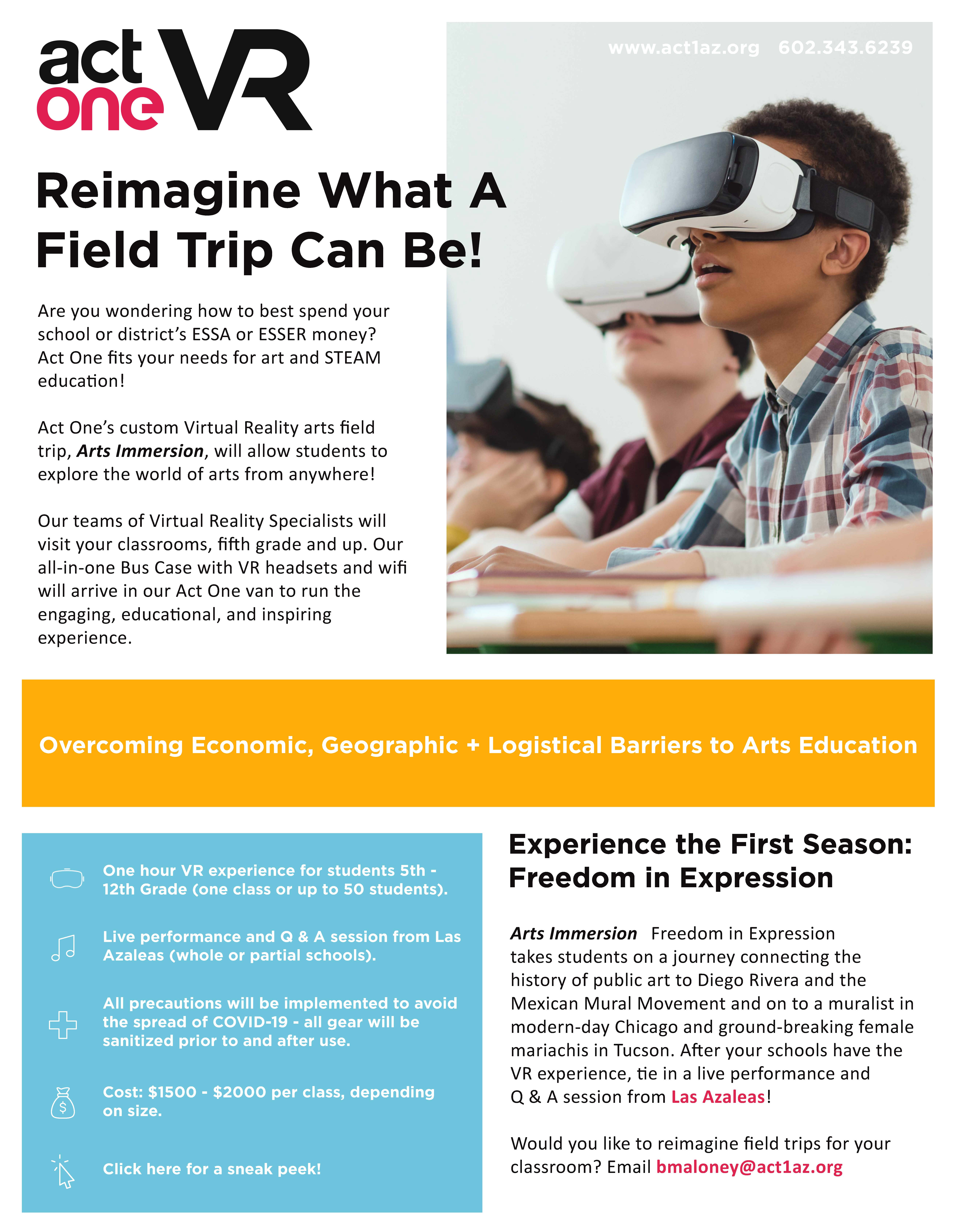 Reimagine What A Field Trip Can Be! Act One VR