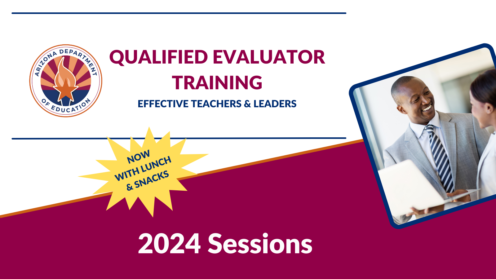 Qualified Evaluator Training 2024 Sessions Lunch and Snacks