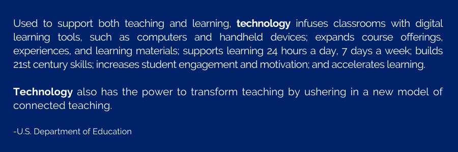Quote from US Department of Education about technology in public education