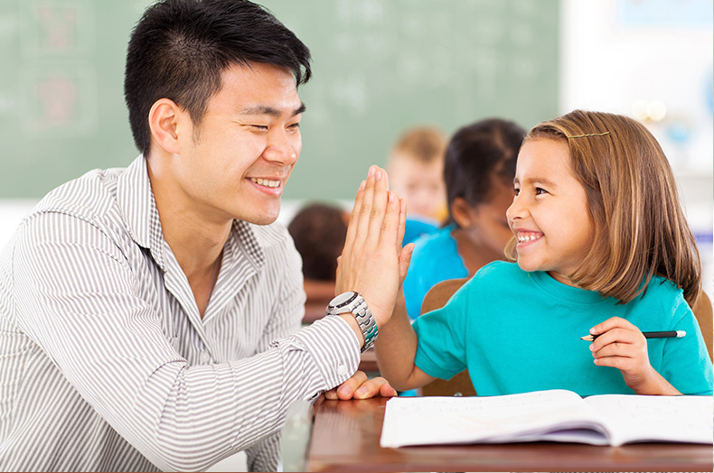 Male Teacher with student