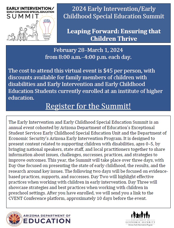 The flyer provides information about the Summit and the link to register