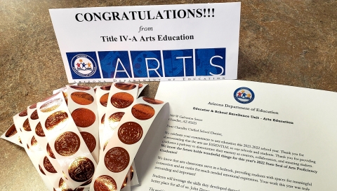 Image of Arts Seal and Achievement Letter
