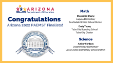 Presidential Awards for Excellence in Mathematics and Science Teaching Finalists. Math: Stephanie Shamy and Craig Young, Science: Amber Cordova