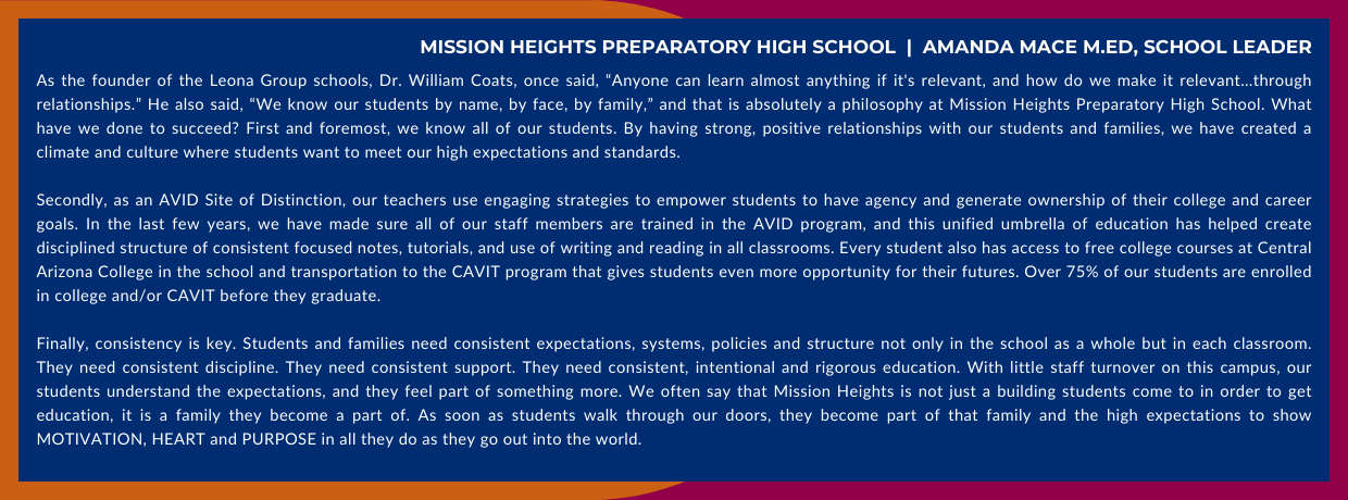 Mission Heights Preparatory High School Showcase